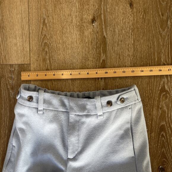 Banana Republic Women Sz 4 Wool Blend Wide Leg Trouser Pant Light Blue Stretch - Picture 6 of 13